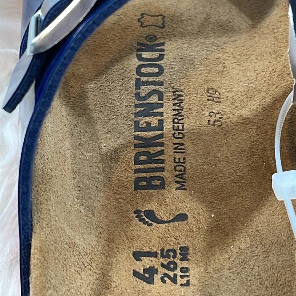 BIRKENSTOCK Ladies’ Mayari Dress Blue Patent Birko-flor Sandal Size 10 NEW - Picture 10 of 15